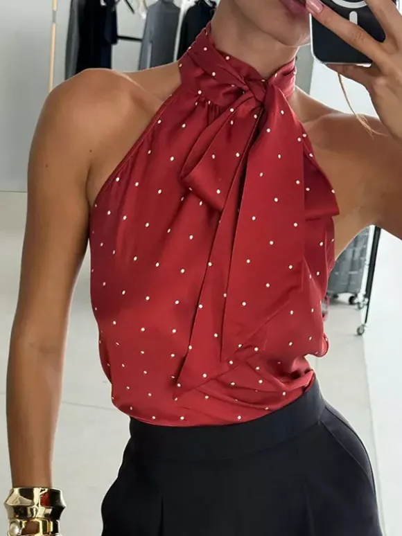 Black Cami Top Halter Sleeveless Chic Camis For Women