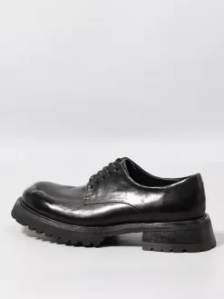 Black Casual Shoes Genuine Leather Round Toe Lace Up Shoes