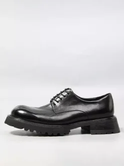 Black Casual Shoes Genuine Leather Round Toe Lace Up Shoes