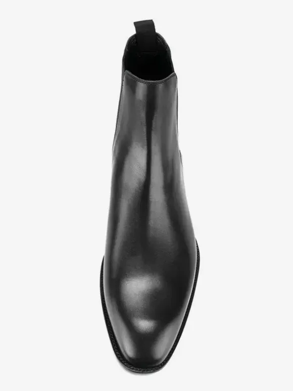 Black Chelsea Boots Men's Round Toe Slip On Ankle Boots