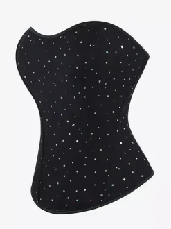 Black Corset Underbust Sweetheart Shapewear Back Zipper Womens Bustier
