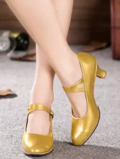 Black Dance Shoes Women Ballroom Shoes Round Toe Latin Dancing Shoes