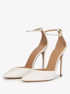 Black Dress High Heels Pointed Toe Stiletto Heel Ankle Strap Pumps