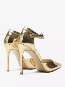 Black Dress Shoes Women Pointed Toe High Heel Ankle Strap Pumps