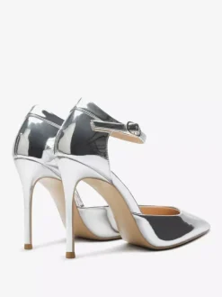 Black Dress Shoes Women Pointed Toe High Heel Ankle Strap Pumps