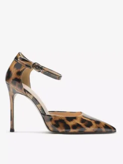 Black Dress Shoes Women Pointed Toe High Heel Ankle Strap Pumps