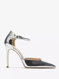 Black Dress Shoes Women Pointed Toe High Heel Ankle Strap Pumps