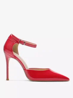 Black Dress Shoes Women Pointed Toe High Heel Ankle Strap Pumps
