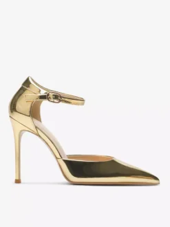 Black Dress Shoes Women Pointed Toe High Heel Ankle Strap Pumps