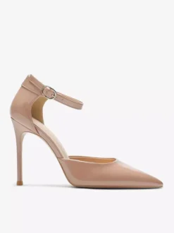 Black Dress Shoes Women Pointed Toe High Heel Ankle Strap Pumps