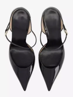 Black Dress Shoes Women's Pointed Toe Buckle Detail Pumps