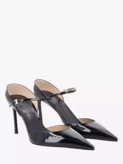 Black Dress Shoes Women's Pointed Toe Buckle Detail Pumps
