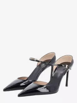 Black Dress Shoes Women's Pointed Toe Buckle Detail Pumps