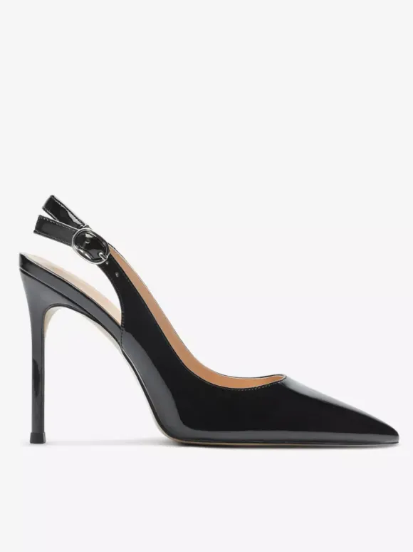Black Dress Shoes Women's Pointed Toe Slip On Pumps