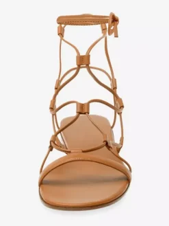 Black Flat Sandals Open Toe Lace Up Sandal Flats For Women