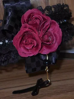 Black Flower Bows Lace Synthetic Lolita Hair Accessories