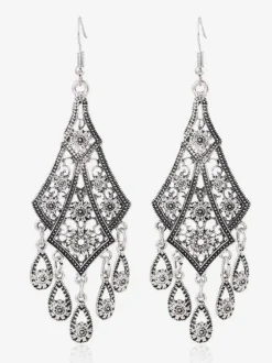 Black Gothic Wedding Earrings Metal Pierced Wedding Jewelry
