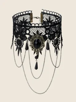 Black Gothic Wedding Necklaces Black Wedding Necklace