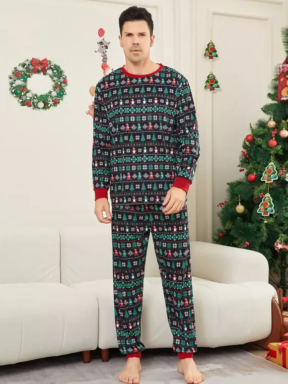 Black Green Fair Isle Family Christmas Pajamas 2026