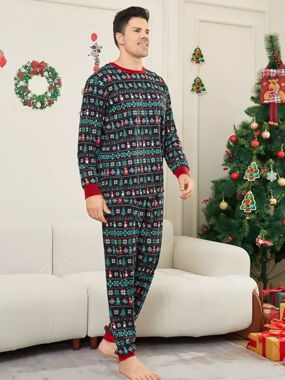 Black Green Fair Isle Family Christmas Pajamas 2026