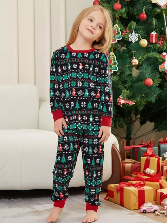 Black Green Fair Isle Family Christmas Pajamas 2026