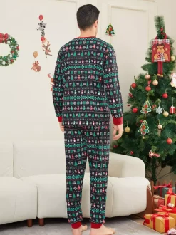 Black Green Fair Isle Family Christmas Pajamas 2026