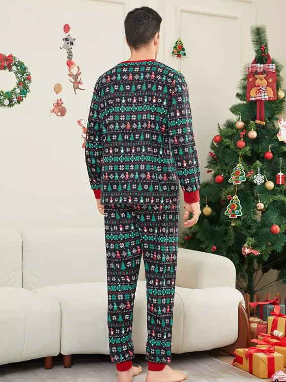 Black Green Fair Isle Family Christmas Pajamas 2026