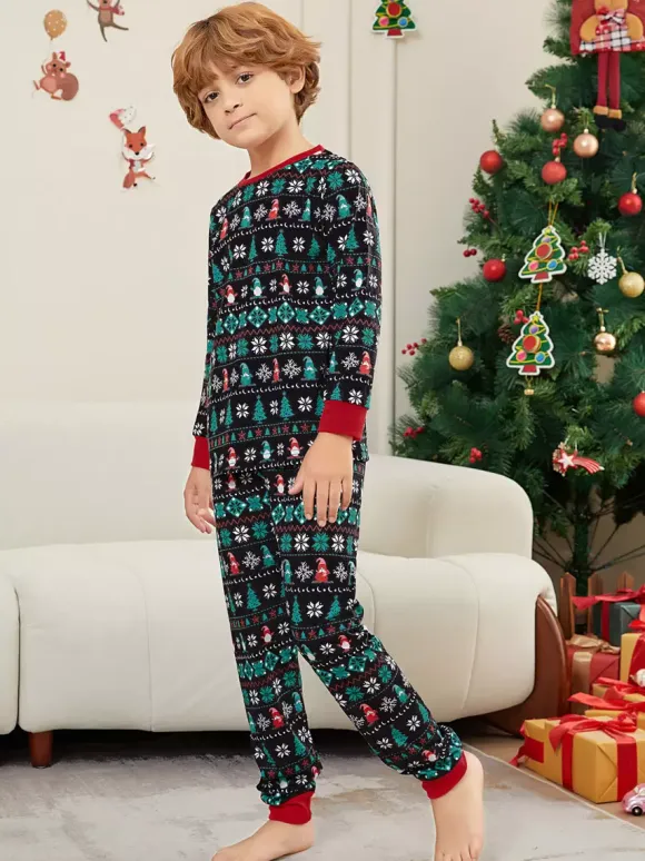 Black Green Fair Isle Family Christmas Pajamas 2026