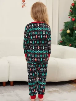 Black Green Fair Isle Family Christmas Pajamas 2026
