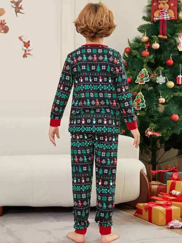 Black Green Fair Isle Family Christmas Pajamas 2026