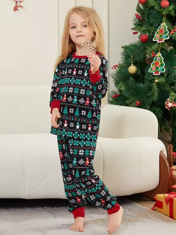 Black Green Fair Isle Family Christmas Pajamas 2026