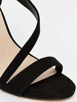Black High Heel Sandals Open Toe Strappy Prom Shoes Women Homecoming Shoes