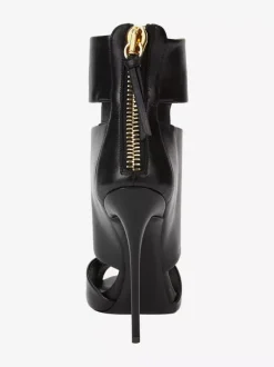 Black High Heel Sandals Peep Toe Strappy Stiletto Heel Sandal Shoes