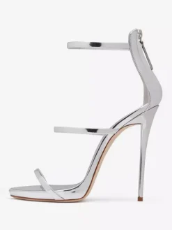 Black High Heel Sandals Strappy Open Toe Stiletto Heel Dress Shoes
