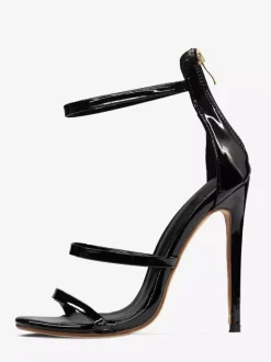 Black High Heel Sandals Strappy Open Toe Stiletto Heel Dress Shoes