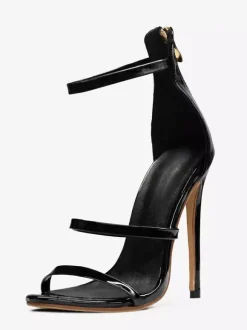 Black High Heel Sandals Strappy Open Toe Stiletto Heel Dress Shoes