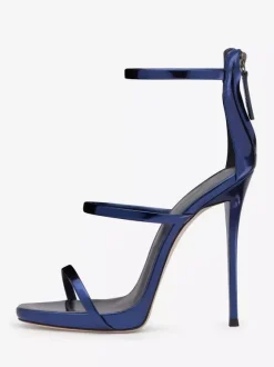 Black High Heel Sandals Strappy Open Toe Stiletto Heel Dress Shoes