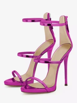 Black High Heel Sandals Strappy Open Toe Stiletto Heel Dress Shoes