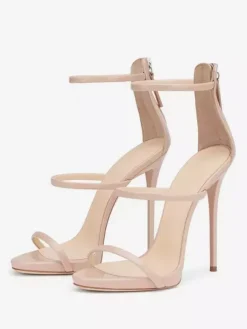 Black High Heel Sandals Strappy Open Toe Stiletto Heel Dress Shoes