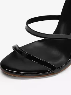 Black High Heel Sandals Strappy Open Toe Stiletto Heel Dress Shoes