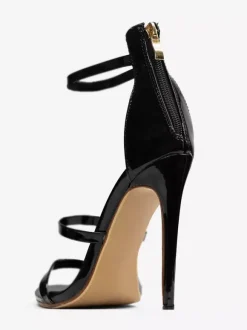 Black High Heel Sandals Strappy Open Toe Stiletto Heel Dress Shoes