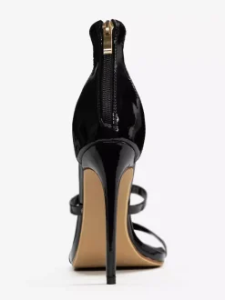Black High Heel Sandals Strappy Open Toe Stiletto Heel Dress Shoes