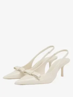 Black High Heels Bows Slingback Stiletto Heel Dress Shoes