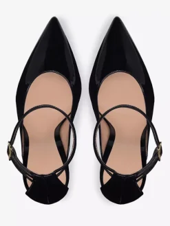 Black High Heels Pointed Toe Ankle Strap Dress Shoes For Women