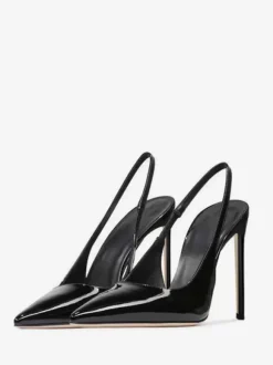 Black High Heels Women Pointed Toe Slingbacks Stietto Heel Dress Shoes