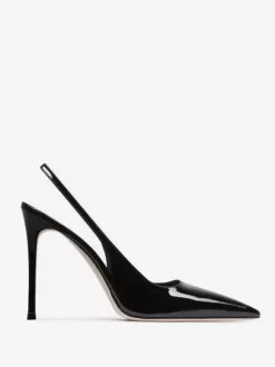 Black High Heels Women Pointed Toe Slingbacks Stietto Heel Dress Shoes