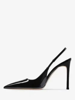 Black High Heels Women Pointed Toe Slingbacks Stietto Heel Dress Shoes