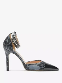 Black High Heels Women's Pointed Toe Ankle Strap Pumps