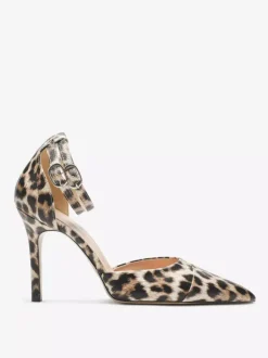Black High Heels Women's Pointed Toe Ankle Strap Pumps