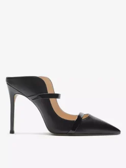 Black High Heels Women's Pointed Toe Backless Pumps